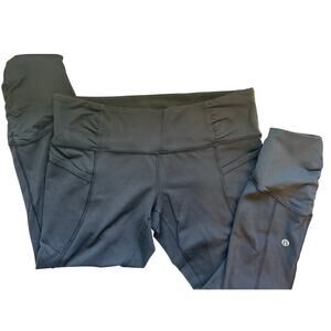 Lululemon Speed Tight Ruched Black Leggings with Pockets